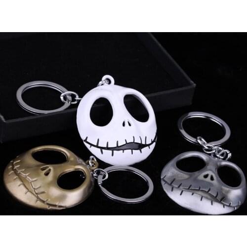Disney Keychains The Nightmare Before Christmas Keychains Jack Sally Skull Exquisite Key Chain Punk Lover Halloween Gifts