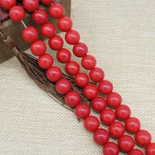 High Quality Synthetic Turquoises Red Round Loose Stone Beads For Jewelry Making Bracelet Earrings Necklace Beads 6MM 8MM 16MM
