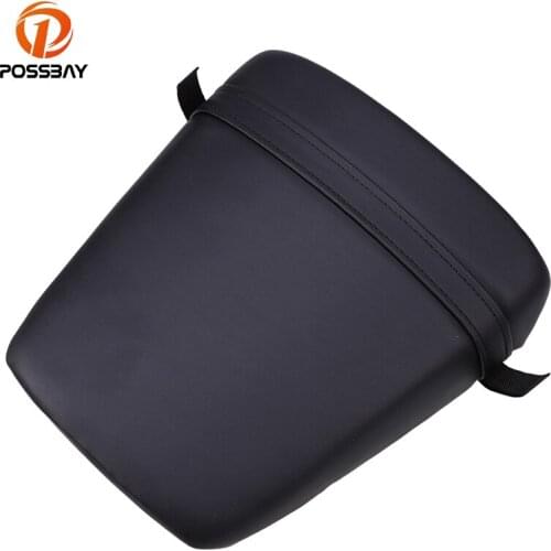 POSSBAY Motorcycle Rear Seat Cover Pillion Cushion Black Leather For Yamaha YZF R6 1998 1999 2000 2001 2002 ATV Moto Bike