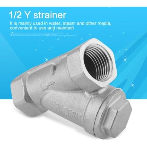 DN15 1/2 Y Pipe Fitting Strainer PT Thread Stainless Steel Y Type Strainer Pump Filter for Water Gas Strainer Pipe Fitting