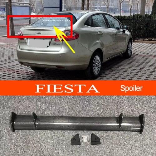 Fiesta Real Carbon Fiber GT-style Car-styling Sporty Rear Trunk Wing Spoiler for Ford Fiesta Sedan