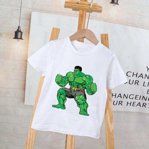 Cartoon Hulk Superhero T Shirt for Boys Girls Tshirt Girl T-shirt Kids Clothes Boy Graphic T Shirts Children Clothing