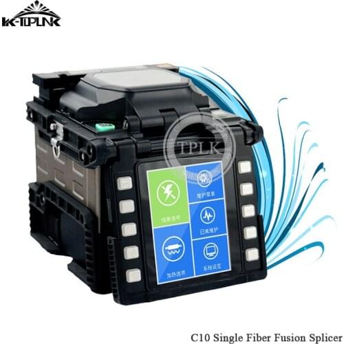 Hot sale C10 Single core 6 motors Fiber Fusion Splicer C10 ARC FTTH Multi-function Fiber Optic Splicing welding Machine
