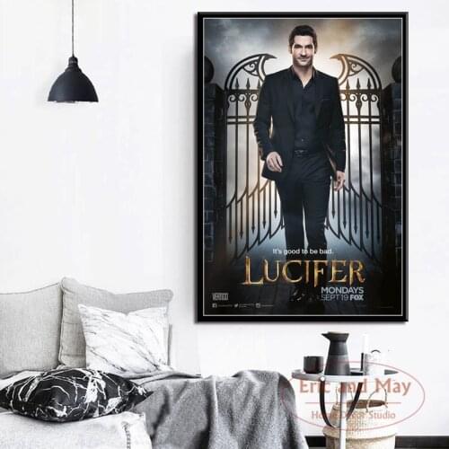 Lucifer Hot TV Series Show New Season Art Painting Vintage Canvas Poster Wall Home Decor
