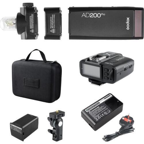 Godox AD200Pro Pocket Flash TTL Flash w/ Flash X1T-C Trigger Head Speedlite/Bare Bulb All in One Flash Kit for Canon EOS Camera