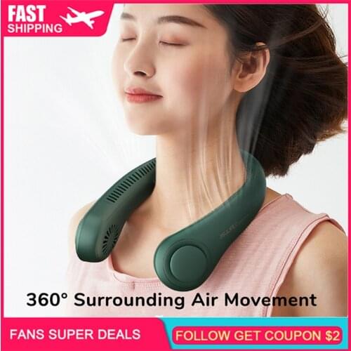 Neck Fan Hand Free Personal Fans Rechargeable USB Fans Long Time Wearing 360 Degree Rotation for Home Office Mini Neck Fan