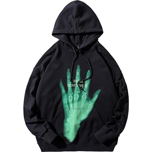 New Hip Hop Autumn Mens New Hooded Sweater Mr. Black Harajuku Autumn Hipster Casual