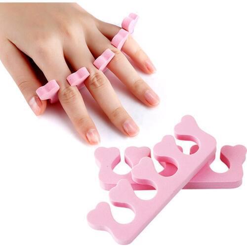 5pcs Set Nail Tools Environmentally Friendly Tasteless Heart Cotton Sponge Split Toefinger Splitter