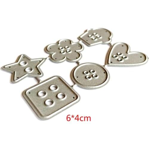 Metal Cutting Dies 6-piece Button Combination Set Embossing Die Carbon Steel Knife Mold Scrapbooking DIY Embellishments