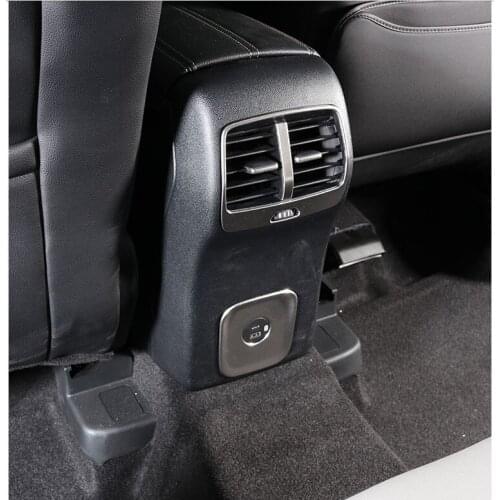Stainless Steel Car Rear Armrest Vent Frame Outlet Sticker for Ford Kuga Escape 2019 2020 2021 Accessories Auto