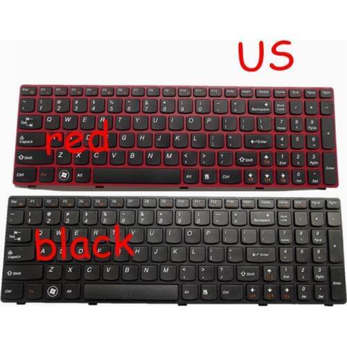 English New Laptop Keyboard for Lenovo G580 Z580A Z580 G585 Z585 G590 US Replace Keyboard with frame