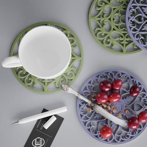 Flower Pattern Placemat Epoxy Resin Mold Coaster Casting Silicone Mould DIY Crafts Cup Mat Home Decoration Making Tool