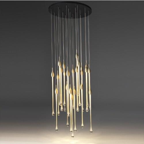 Postmodern LED drop chandelier sales department model room living room dining bedroom glass chandelier