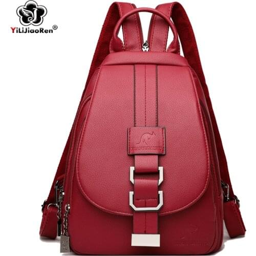 Casual Backpack Purse for Women Large Daypack Shoulder Bag Famous Brand Leather Backpack Simple School Bags for Teenage Girls