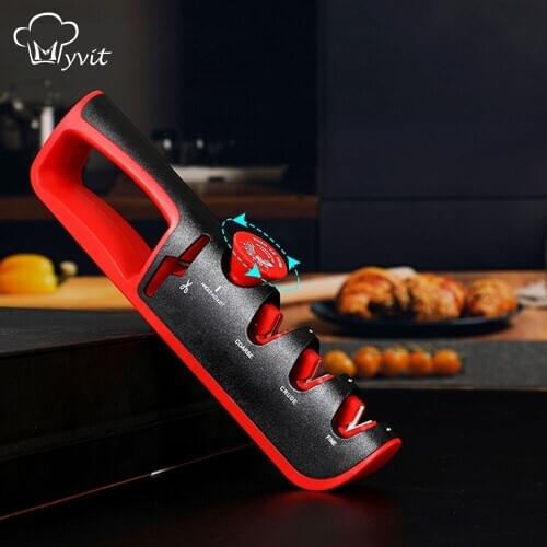 Professional Knife Sharpener 4 Stages Scissors Sharpening stone Kitchen Grinder knives Whetstone Angle Adjustable Sharpener Tool