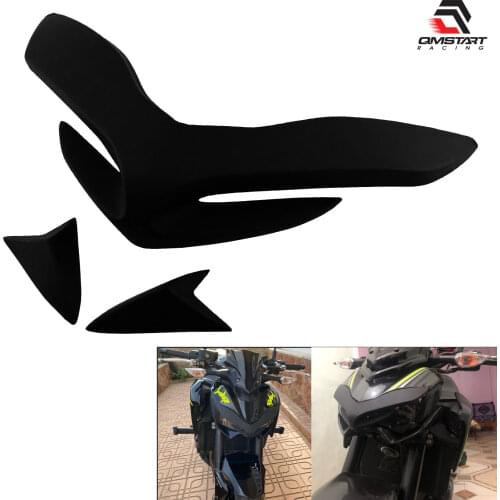 QMSTART Racing Black Front Headlight Headlamp Upper Cover Beak Nose Cone Extension For KAWASAKI Z 900 Z900 ZR900 2017 2018 2019