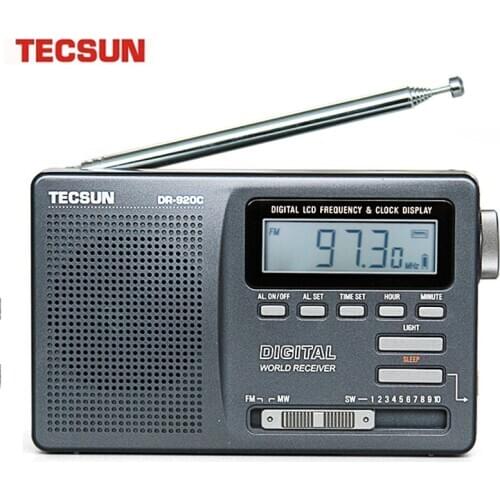TECSUN DR-920C Digtal Fm Radio Display FM/MW/SW Multi Band Portable Radio Full Band Clock Radio