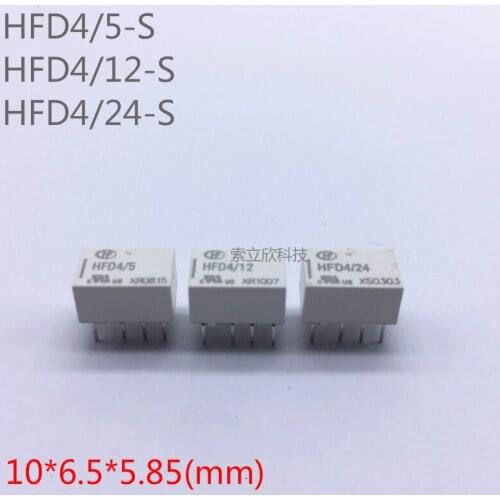 5pcs Hfd4/5 Hfd4/12 Hfd4/24 Monostable Two Open Two Closed 2a 8 Relay
