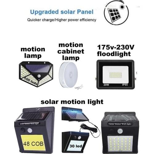 Solar Lamp PIR Motion Sensor Solar Panel Power Wall lamp Garden Light Waterproof Outdoor Street Path Emergency Security Light in