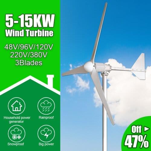 5KW 10KW15KW Wind Turbine Generators 48V 96V 120V 220V 380V Three Phase AC Output Windmill for Sale