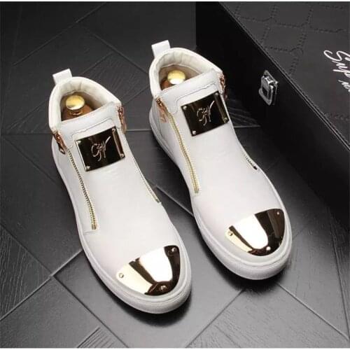 High Top Men Shoes Hightop Sneakers Men Fashion Casual Shoes Italian Stylish For High Top Mens Boots