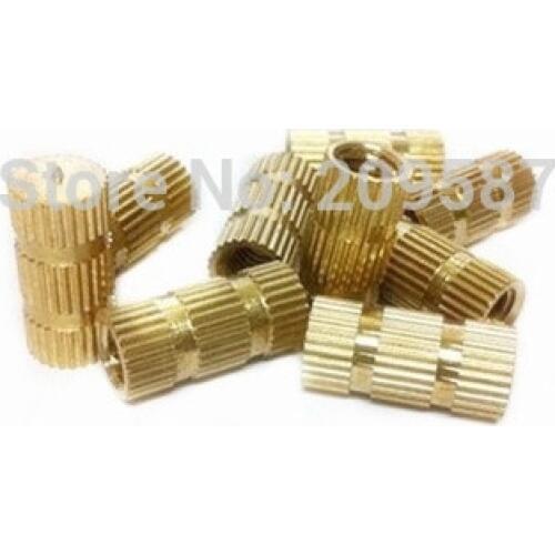 100pcs Brass Knurl Nuts M6x16mm(L)-8mm(OD) Metric Threaded insert