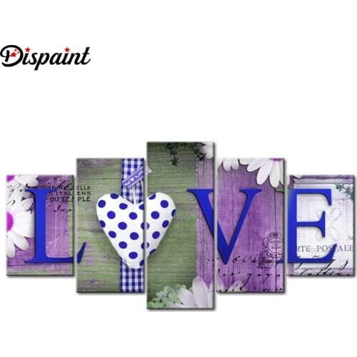 Dispaint 5pcs Full Square/Round Drill 5D DIY Diamond Painting "Love landscape" Multi-picture Combination Embroidery 5D Decor