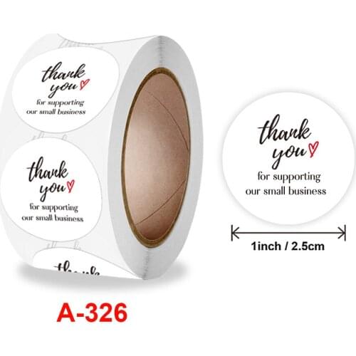 500pcs/roll Thank You for Your Order Supporting My Business with Red Heart Stickers Seal Labels Envelope Stationery Stickers