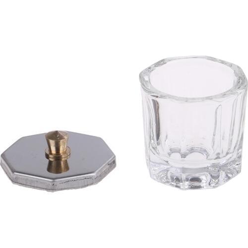 Acrylic Nail Crystal Glass Dappen Dish Bowl Cup With Cap Liquid Powder Manicure Nail Art Tools Acrylic Powder Liquid Cups