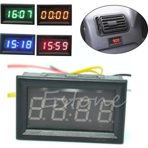 QILEJVS Hot Sale Car Motorcycle Accessory 12V/24V Dashboard LED Display Digital Clock