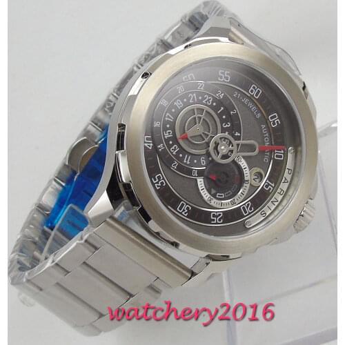 Parnis Automatic Diver Watch Waterproof Metal Mechanical Watches Top Brand 44mm Black Dial Sapphire Glass Best Cheap Sale