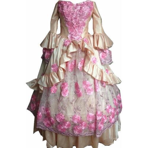 D-060 Victorian Gothic/Civil War Southern Belle loose Ball Gown Dress Halloween Vintage dresses Sz US 6-26 XS-6XL