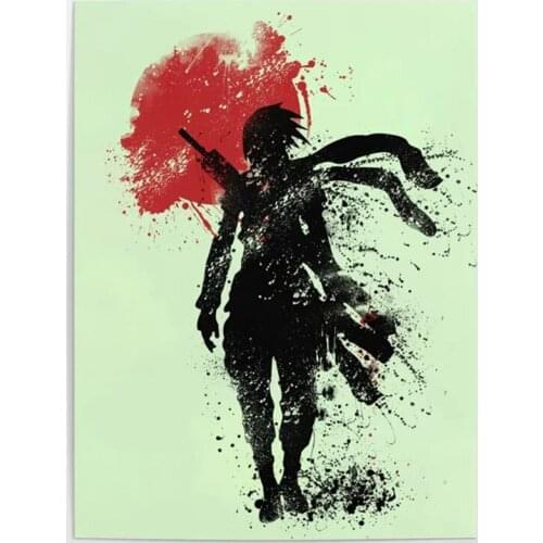 Home Decoration Samurai Canvas Painting Wall Artwork HD Prints Ink Moon Pictures Modular Japan Anime Framed Poster For Boy Room