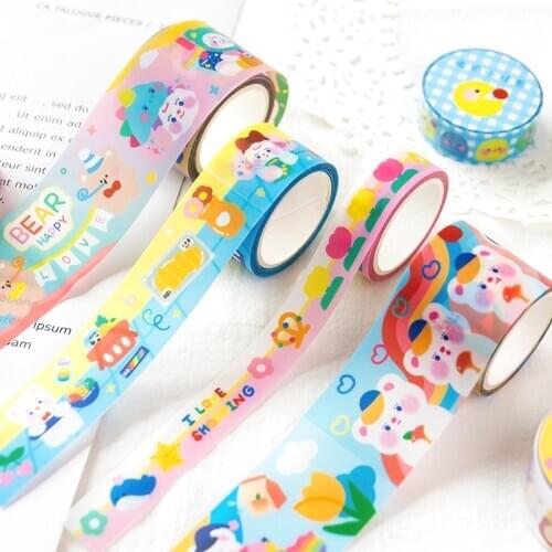 Kawaii Chief beauty Officer Decorative Adhesive Tape Cute animals Masking Washi Tape Diy Scrapbooking Sticker Label Stationery