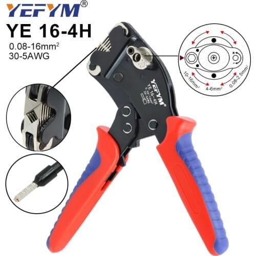 YE 16-4H 0.08-16mm2 tubular terminal crimping tool mini pliers adjusting knob to control the crimping force electricians clamp