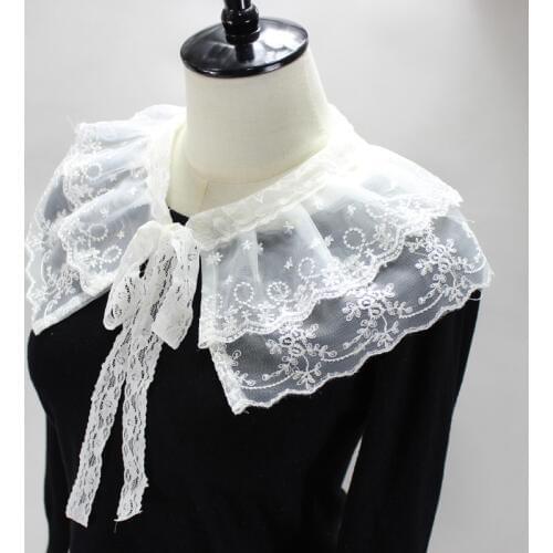 2019 Jaderic fashion False collar 2 layers Lace collar /necktie/tie/ necklace jewelry Fake Collar