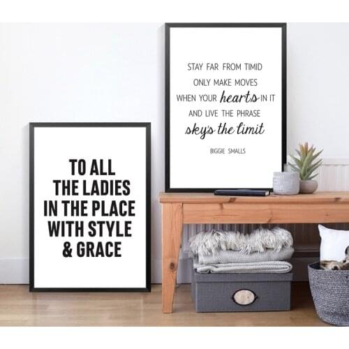 Notorious B.I.G. Music Lyrics Canvas Art Prints Minimalism Poster Biggie Smalls Skys The Limit Rap Wall Picture Home Room Decor