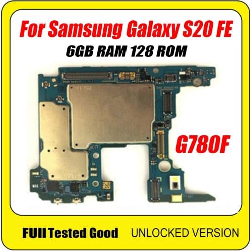 For Samsung Galaxy S20 FE G780F Motherboard 6GB RAM Original Unlocked Logicboard Plate MB EU Verison Full Chips Android System