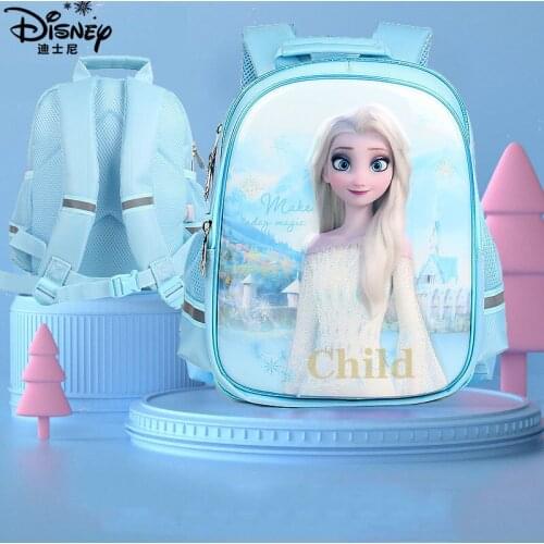 Disney Kindergarten Cute Schoolbag Female 1-6-year-old Girl Ice and Snow Shoulder Waterproof Lightweight Childrens Backpack