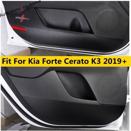Carbon Fiber Look Sticker Car Door Anti-kick Pad Protective Anti-scratch Film Accessories For Kia Forte Cerato K3 2019 - 2021