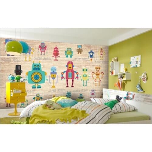 3d wall mural on the wall Custom photo wallpaper 3d Cartoon robot boy children room home decor photo wallpaper for walls 3 d