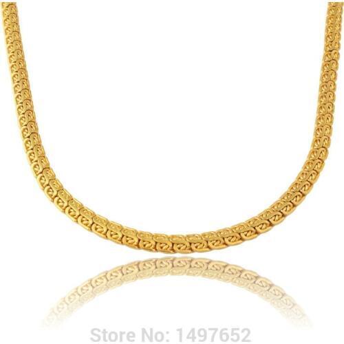 New Brand Gold Color Necklaces Men Women Vintage Chain Choker Necklace Jewelry Collares Accessories Free shipping