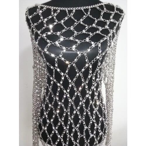 New Fashion Style WRB971 Shining Silver Rhinestone Beads Chains Jewelry Nicki Minaj Style Rhinestone Chains Dressing Jewelry