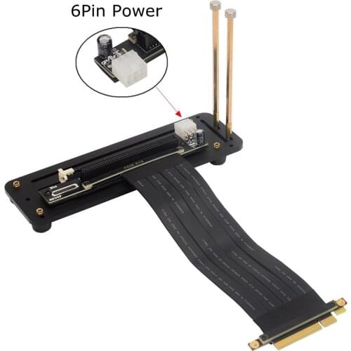 PCI-e 3.0 X8 To X16 RTX 3060 Mining ETH Flexible Cable Riser Card Extension Adapter 6P Power with Graphics Cards GPU Base Board