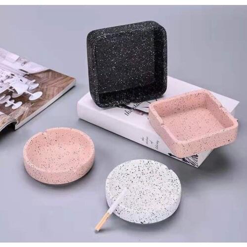 Ashtray Creative Personality Fashion Large Home Office Living Room European-style Windproof Cement Ashtray Without Cover