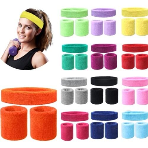 Bracer Headband Set Elastic Support Sport Bracer Protective Wrist Absorb Sweat Sport Basketball Cotton Basketball Arm Sleeve