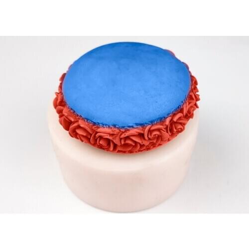 PRZY Rose Flower Macaron Mould Silicone Macaron Soap Molds Fondant Soap Molds Handmade Mold Clay Resin Candle Mould