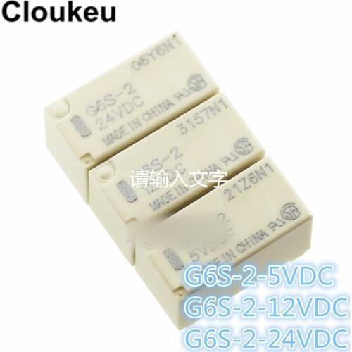 100Pcs Relay DIP8 G6S-2-5VDC G6S-2-12VDC G6S-2-24VDC 5V 12V 24V 2A