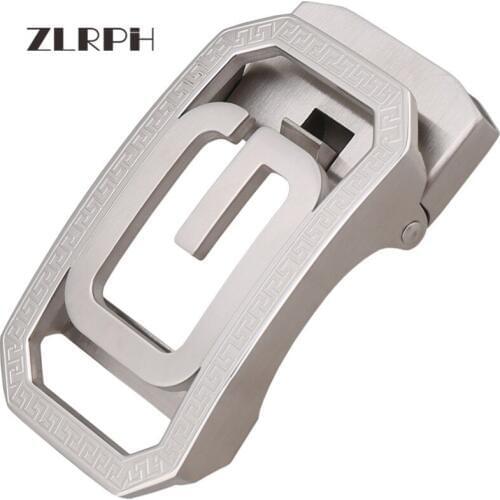 ZLRPH Stainless steel auto buckle business belt buckle mens waist lead letter Auto button stainless steel Prevention of allergy