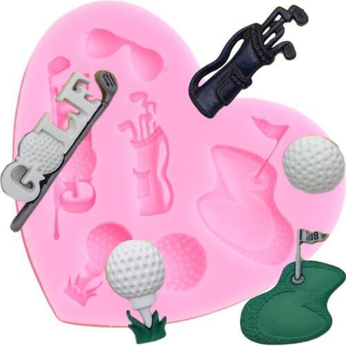 Golf Sport Glass Ball Silicone Mold DIY Party Fondant Cake Decorating Tools Cupcake Topper DIY Candy Chocolate Gumpaste Mould